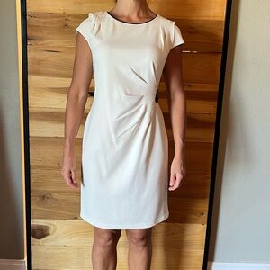 Off white cream cap sleeve dress